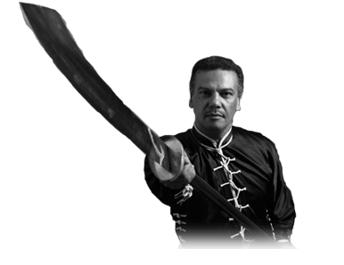 Sifu Wayne Pinto demonstrating a traditional weapon form